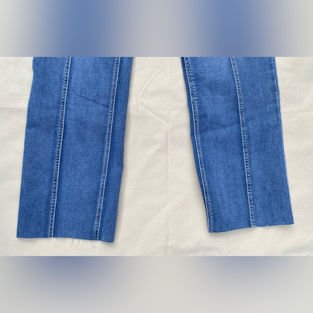 NWT Flamingals Casual Medium Wash Blue Jeans Slim Straight Pleated Boho 2XL - Picture 3 of 9